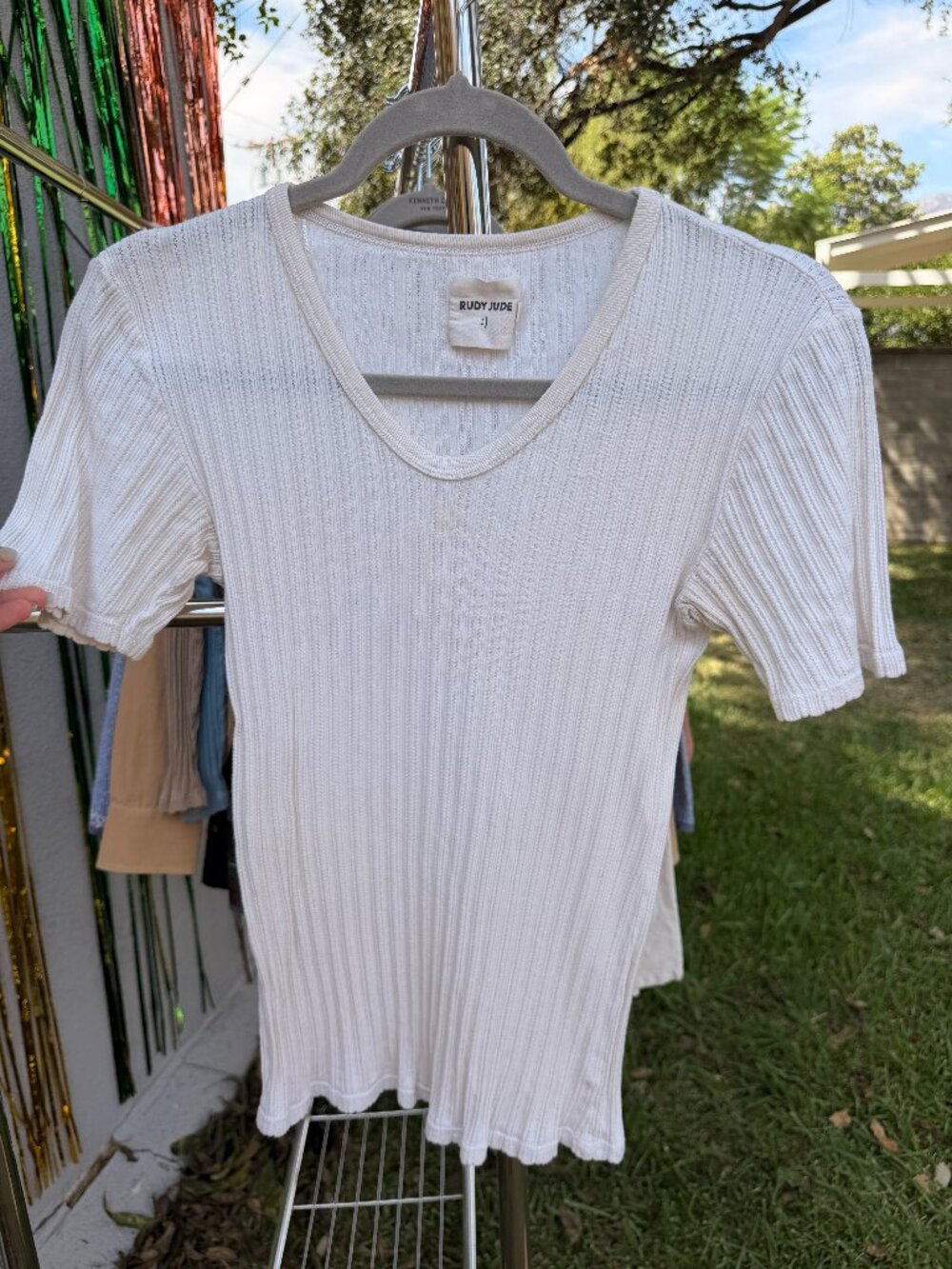 Rudy Jude Pointelle Tee in Natural